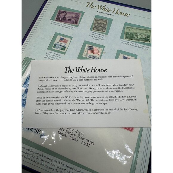 The White House Commemorative Stamp Set In Exclusive Postal Society Folder READ - Picture 11 of 16
